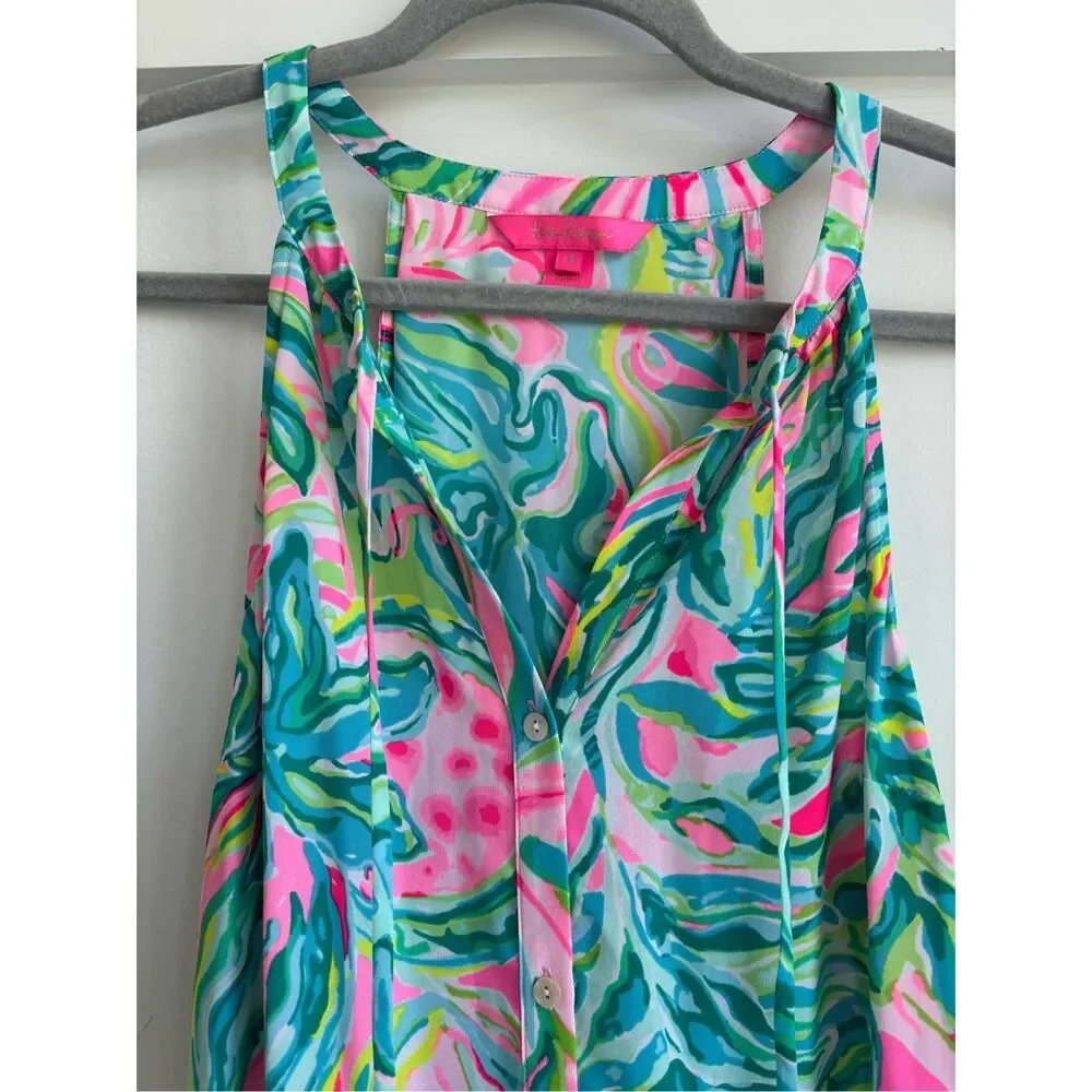 NWOT LILLY PULITZER SIZE LULIANA TIERED MAXI DRESS *ONE IN A MELON*, Med $198 - Picture 5 of 9